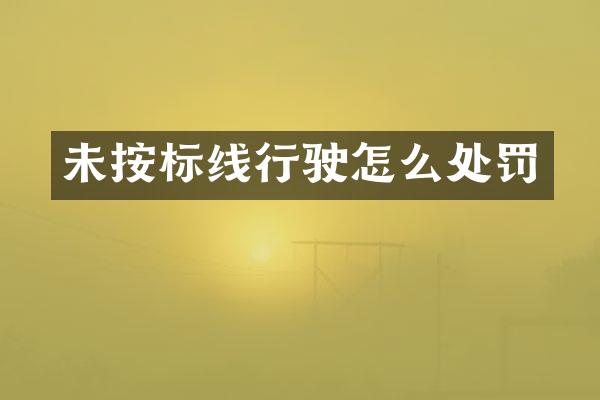 未按标线行驶怎么处罚