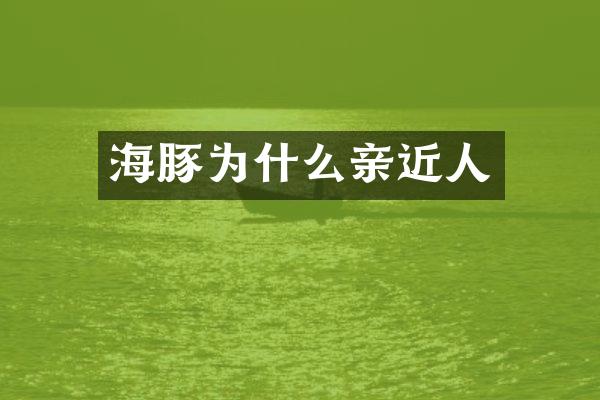 海豚为什么亲近人