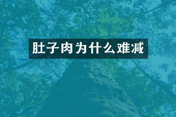 肚子肉为什么难减