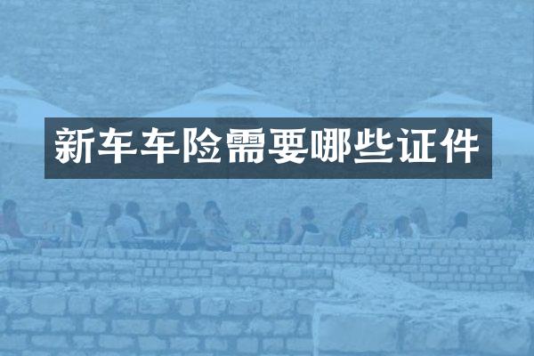 新车车险需要哪些证件