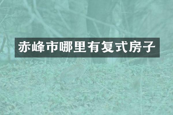 赤峰市哪里有复式房子