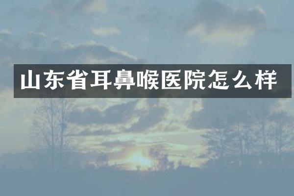 山东省耳鼻喉医院怎么样