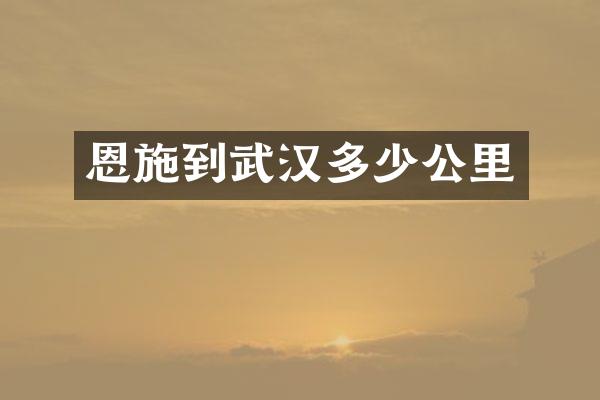 恩施到武汉多少公里