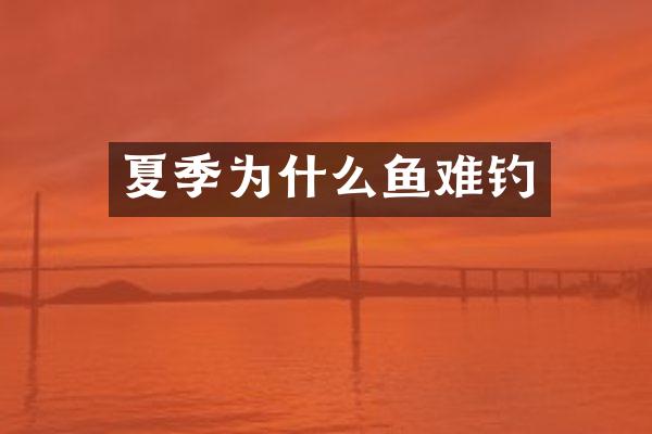 夏季为什么鱼难钓