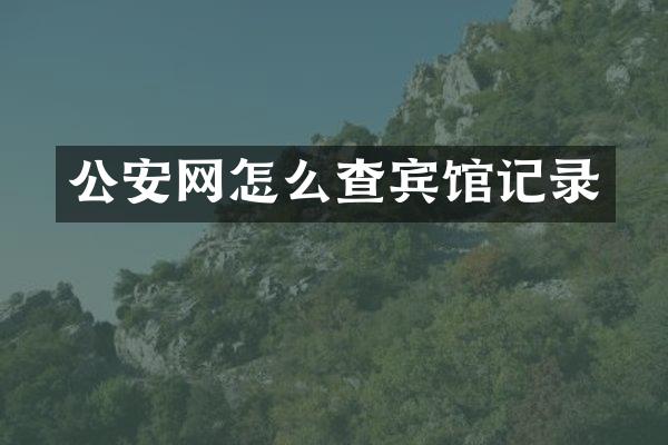 公安网怎么查宾馆记录
