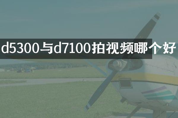 d5300与d7100拍视频哪个好