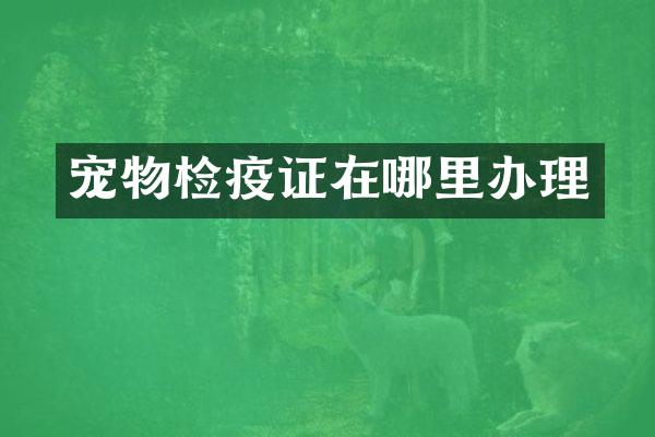 宠物检疫证在哪里办理