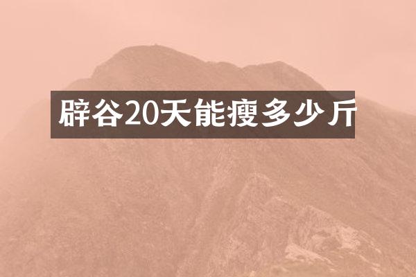 辟谷20天能瘦多少斤