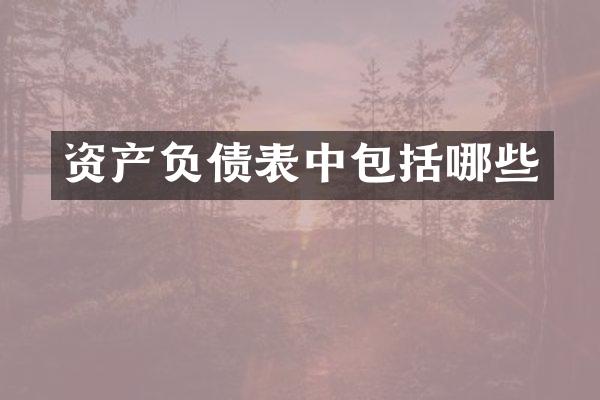 资产负债表中包括哪些
