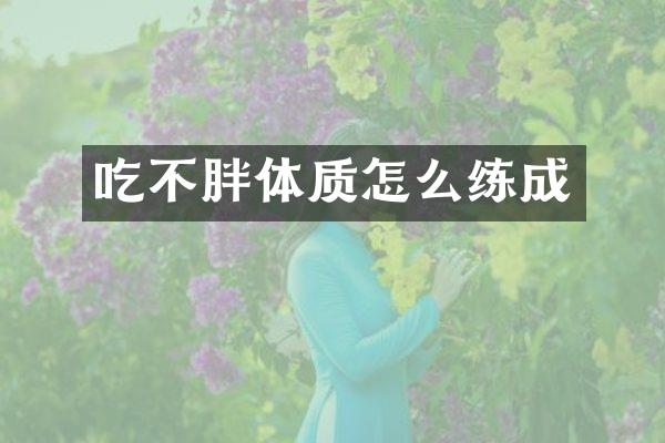 吃不胖体质怎么练成
