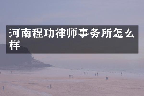 河南程功律师事务所怎么样