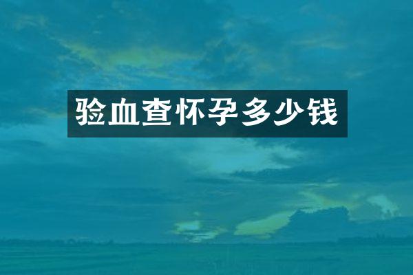 验血查怀孕多少钱