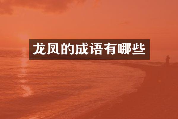 龙凤的成语有哪些