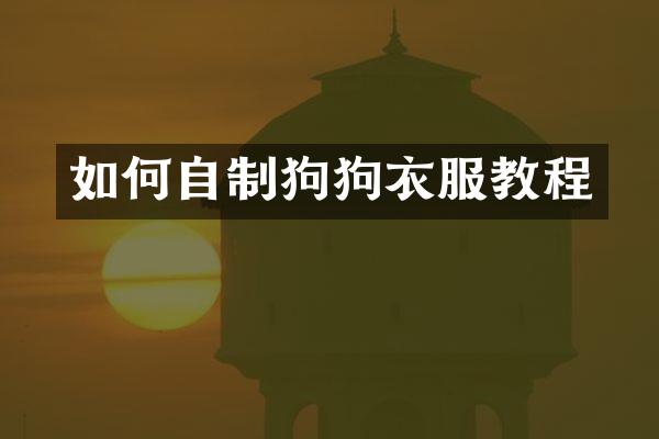 如何自制狗狗衣服教程