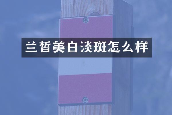 兰皙美白淡斑怎么样
