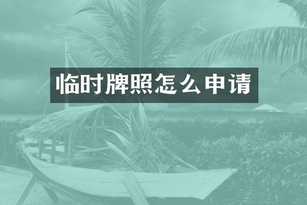 临时牌照怎么申请