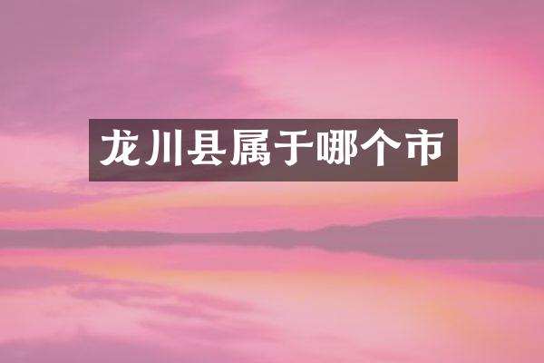 龙川县属于哪个市