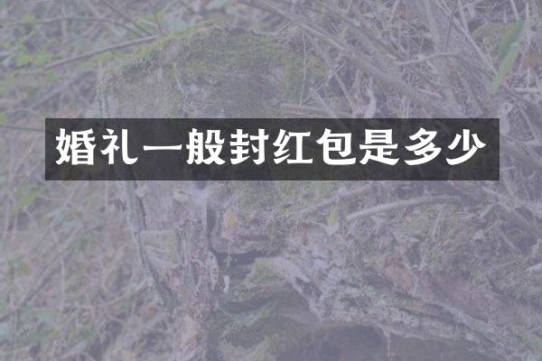 婚礼一般封红包是多少