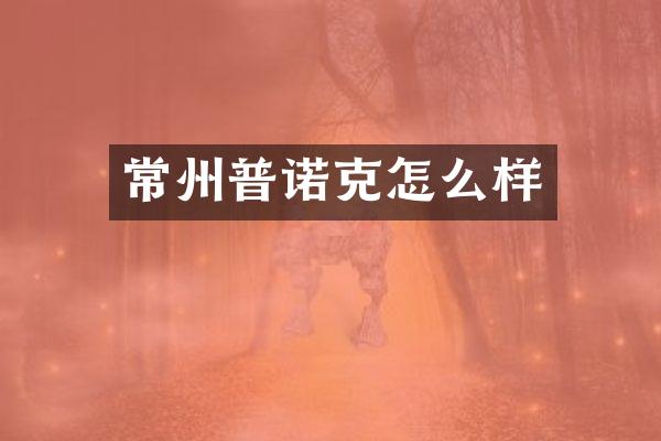 常州普诺克怎么样