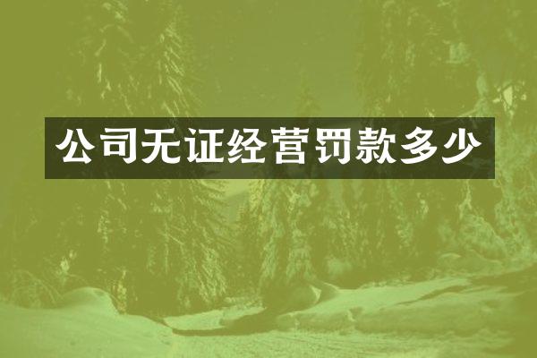 公司无证经营罚款多少