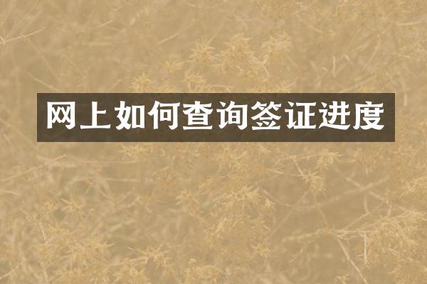 网上如何查询签证进度