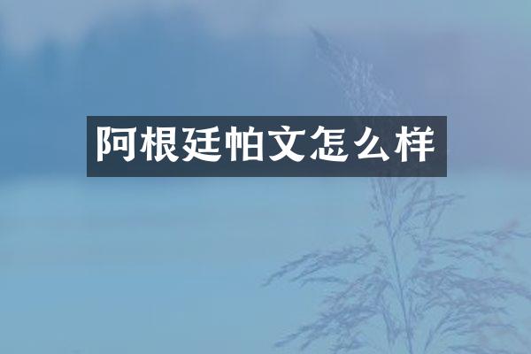阿根廷帕文怎么样