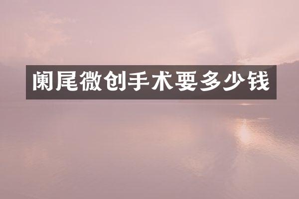 阑尾微创手术要多少钱