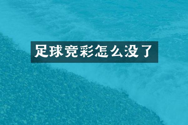 足球竞彩怎么没了