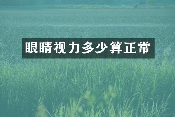 眼睛视力多少算正常
