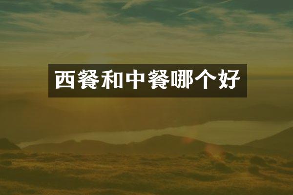西餐和中餐哪个好