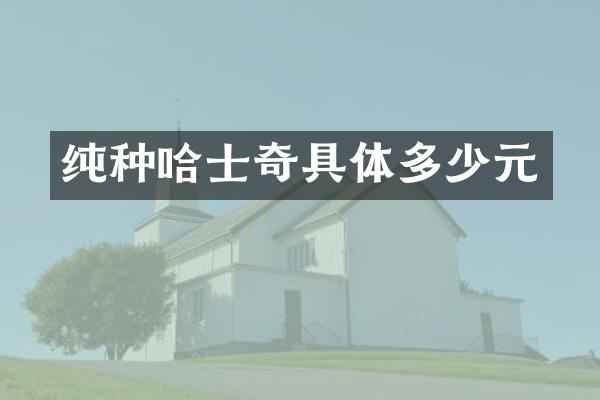 纯种哈士奇具体多少元