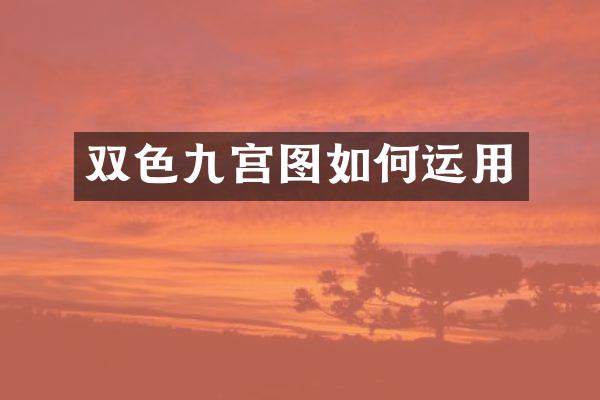 双色九宫图如何运用