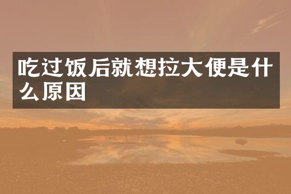 吃过饭后就想拉大便是什么原因