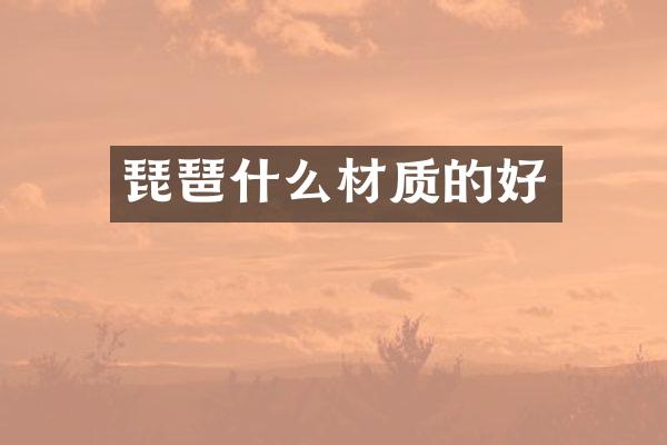 琵琶什么材质的好