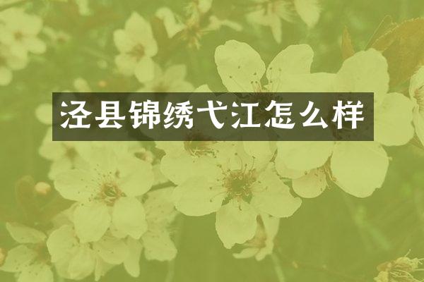 泾县锦绣弋江怎么样