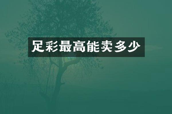 最高能卖多少