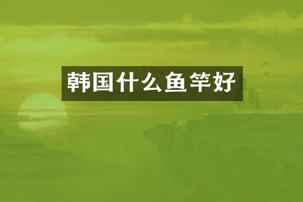 韩国什么鱼竿好
