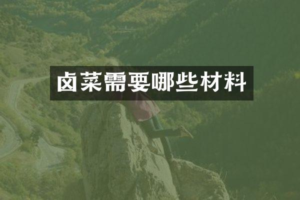 卤菜需要哪些材料