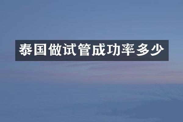 泰国做试管成功率多少