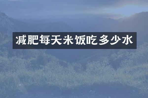 减肥每天米饭吃多少水