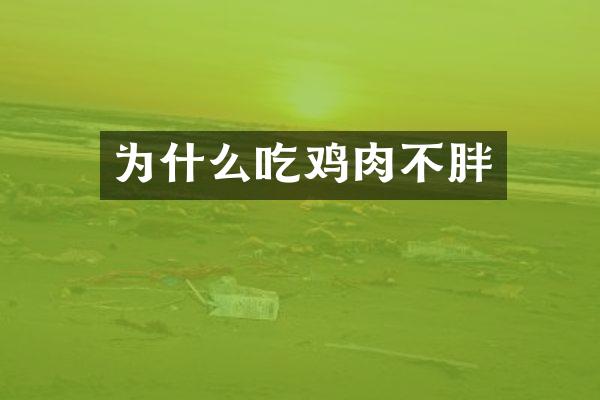 为什么吃鸡肉不胖