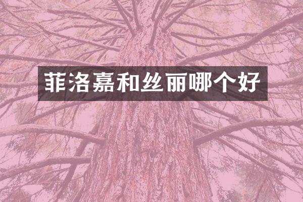 菲洛嘉和丝丽哪个好