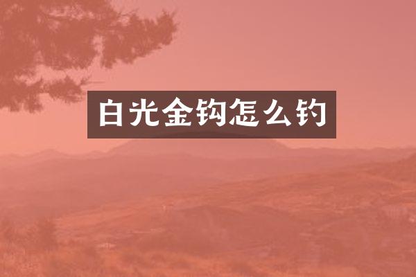 白光金钩怎么钓