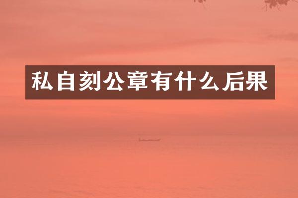 私自刻公章有什么后果