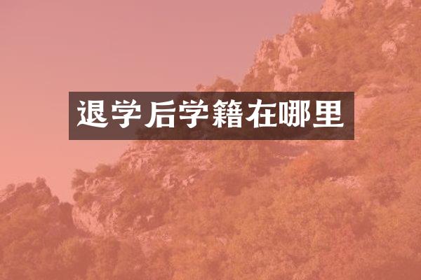 退学后学籍在哪里