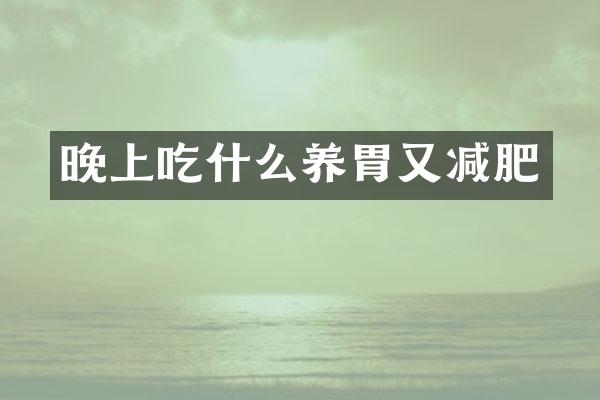 晚上吃什么养胃又减肥