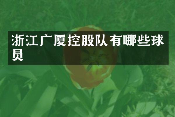 浙江广厦控股队有哪些球员