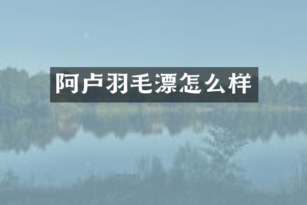阿卢羽毛漂怎么样