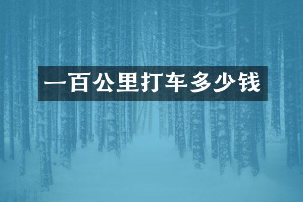 一百公里打车多少钱