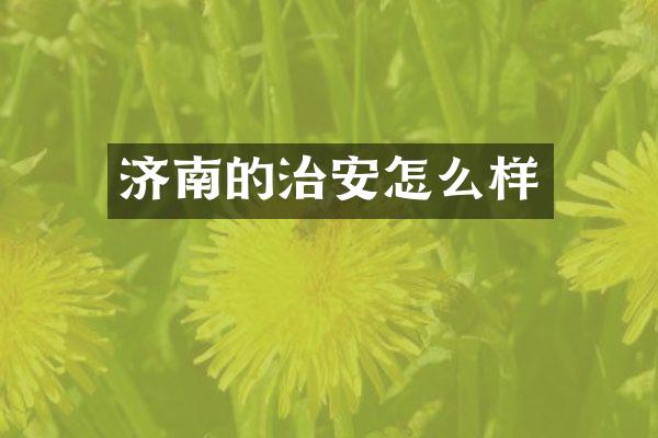 济南的治安怎么样